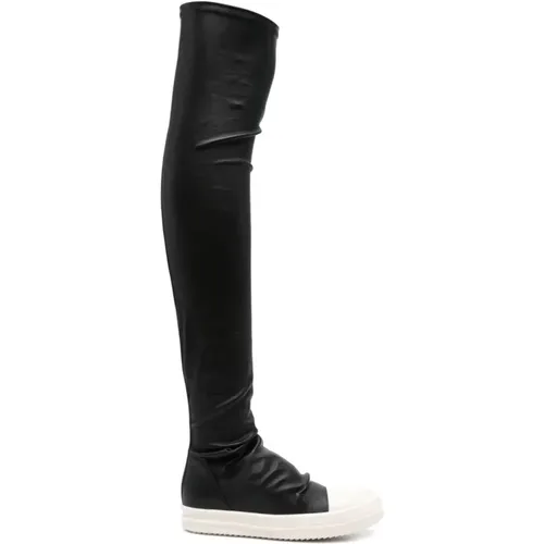 Leather Sneakers with Stretch Toe Caps , female, Sizes: 5 UK, 7 UK, 3 UK - Rick Owens - Modalova