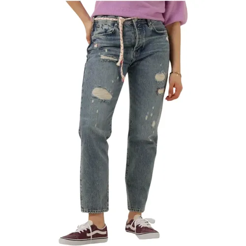 Blaue Slim Boyfriend Jeans - All Tied Up , Damen, Größe: W32 - Scotch & Soda - Modalova