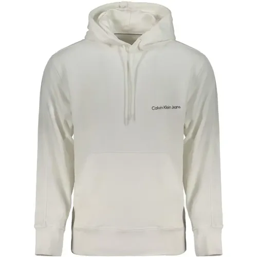 Logo Print Kapuzenpullover aus Gebürsteter Baumwolle , Herren, Größe: L - Calvin Klein - Modalova