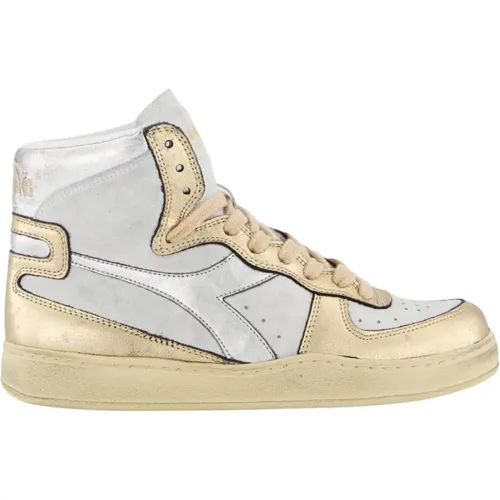 Used Wit/Metallic Sneakers , female, Sizes: 3 1/2 UK, 7 1/2 UK, 5 UK, 4 UK, 7 UK, 8 UK, 5 1/2 UK - Diadora - Modalova