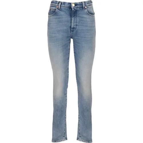 Blaue Stonewashed Skinny Jeans , Damen, Größe: W28 - Gucci - Modalova