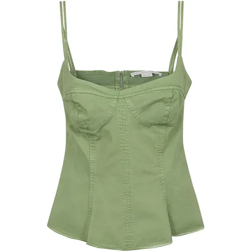 Peplum Top in Garment Dyed Style , female, Sizes: XS, 2XS, S - Stella Mccartney - Modalova