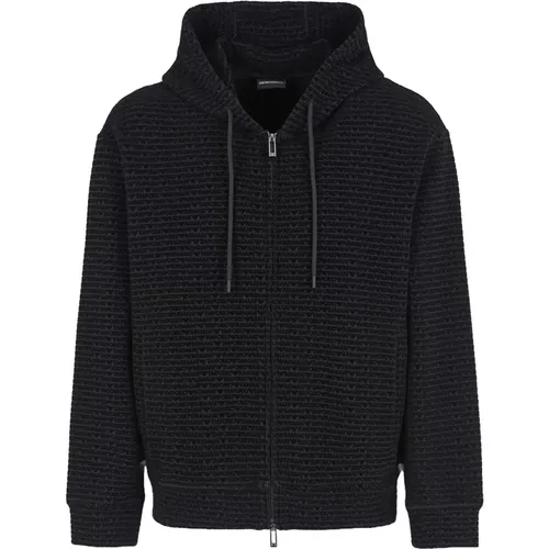 Sweaters with Hood and Zipper , male, Sizes: XL, L - Emporio Armani - Modalova