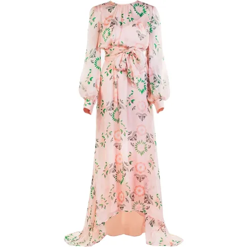 Floral Silk Maxi Dress , female, Sizes: 2XS - Ermanno Scervino - Modalova