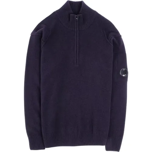 Eco Lambswool Half-Zip Strick , Herren, Größe: L - C.P. Company - Modalova