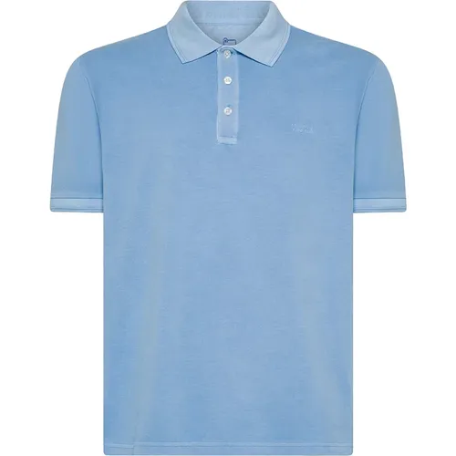 Hellblaue T-Shirts und Polos , Herren, Größe: L - Woolrich - Modalova