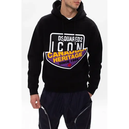 Canadian Icon Hooded Sweatshirt , male, Sizes: S, M, L - Dsquared2 - Modalova