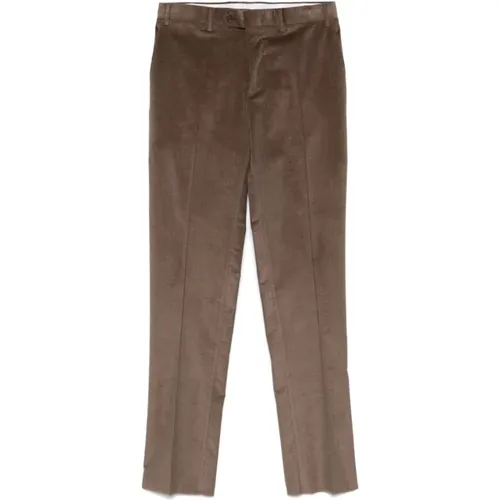 Khaki Baumwoll-Cordhose Gerader Schnitt , Herren, Größe: 3XL - Canali - Modalova