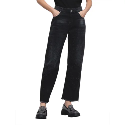 Schwarze Straight Jeans Fw24/25 Kollektion - Gaëlle Paris - Modalova