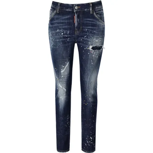 Cool Girl Cropped Blaue Jeans , Damen, Größe: M - Dsquared2 - Modalova