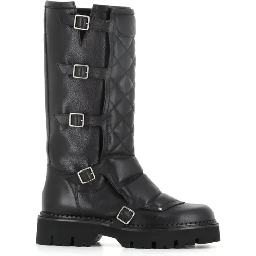 Leather Biker Boots , female, Sizes: 6 UK, 5 1/2 UK, 4 1/2 UK, 4 UK - Sartore - Modalova