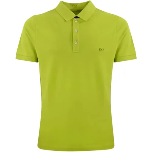 Bicolor Polo Shirt with Double Collar , male, Sizes: S, 3XL, L, 2XL - Fay - Modalova