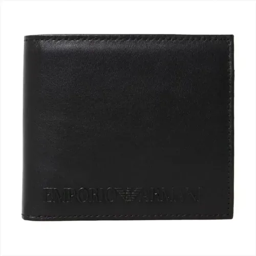 Leather Wallet with Embossed Logo , male, Sizes: ONE SIZE - Emporio Armani - Modalova