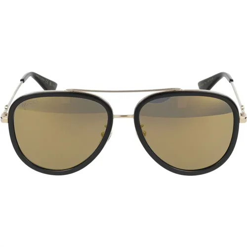 Stylische Sonnenbrille GG0062S,Goldene Sonnenbrille mit Originalzubehör - Gucci - Modalova