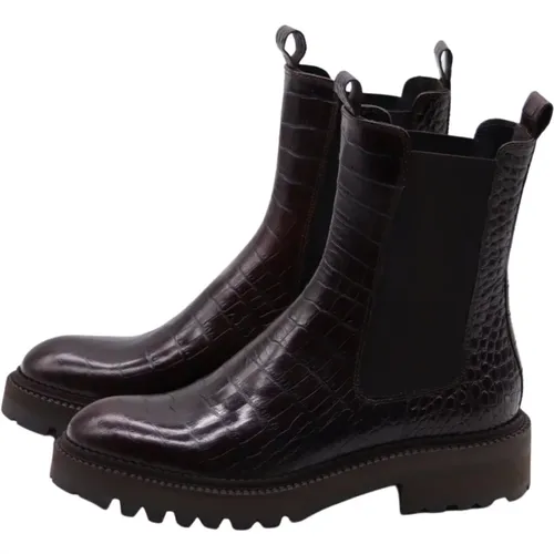 Handgemachte Dunkelbraune Chelsea Boots , Damen, Größe: 41 EU - Billi Bi - Modalova