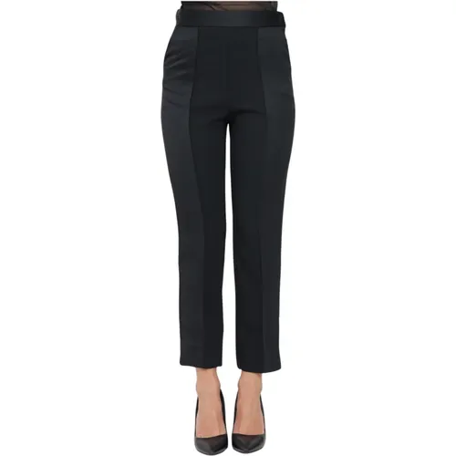 Elegante Schwarze Slim Fit Hose , Damen, Größe: M - Simona Corsellini - Modalova