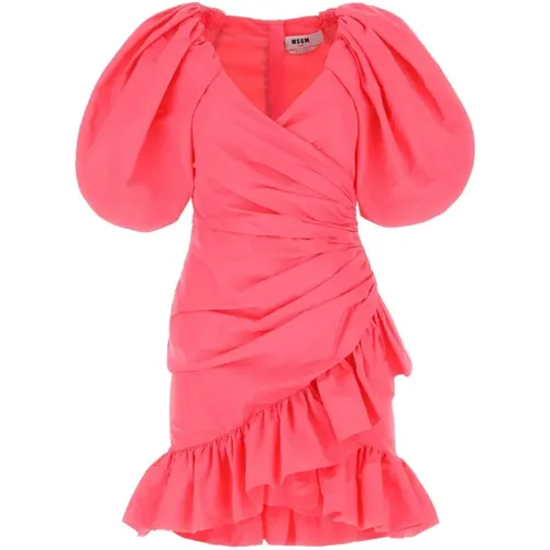 Mini Kleid von Korallen Polyester , Damen, Größe: S - Msgm - Modalova