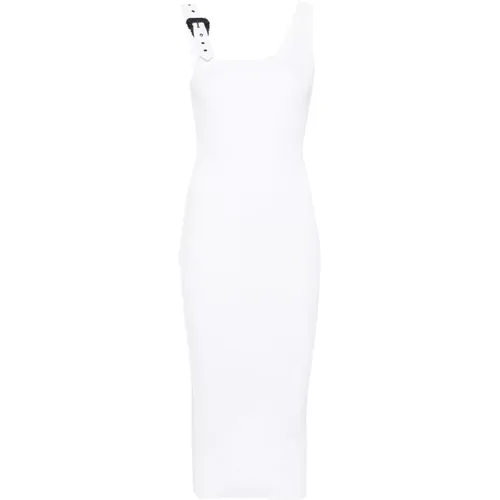Ärmelloses Midi-Kleid mit quadratischem Ausschnitt , Damen, Größe: XS - Versace Jeans Couture - Modalova
