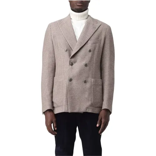Striped Double-Breasted Jacket , male, Sizes: XL, L - Tagliatore - Modalova