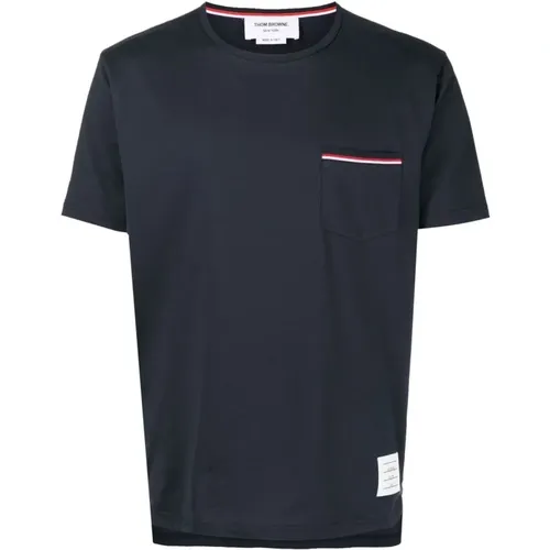 Pocket Cotton T-Shirt , male, Sizes: S, L, 2XL, M, XL - Thom Browne - Modalova