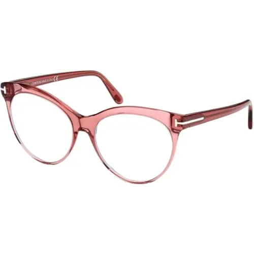 Ft5827-B 072 Brille, Glänzendes Rosa Gestell , Damen, Größe: 55 MM - Tom Ford - Modalova
