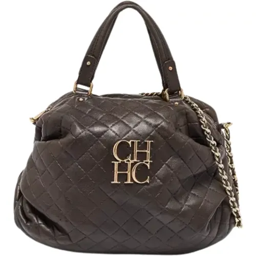 Pre-owned Leather handbags , female, Sizes: ONE SIZE - Carolina Herrera Pre-owned - Modalova