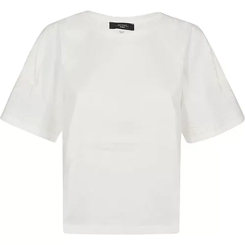 Embroidered Cotton T-shirt , female, Sizes: S, XS, L - Max Mara Weekend - Modalova
