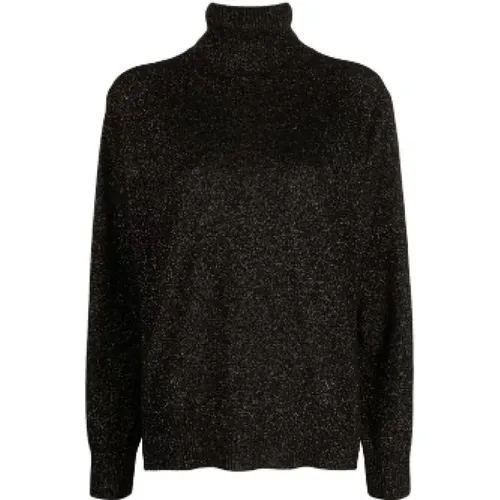 Schwarze Lurex Roll-neck Sweaters , Damen, Größe: XS - Twinset - Modalova