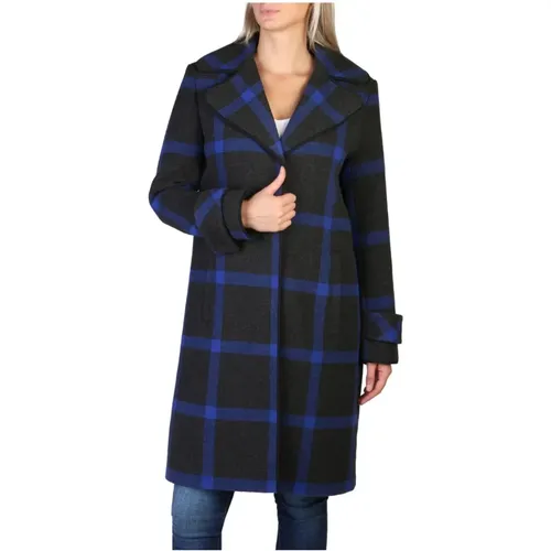 Checkered Wool Blend Automatic Button Coat , female, Sizes: XL, L - Armani Exchange - Modalova