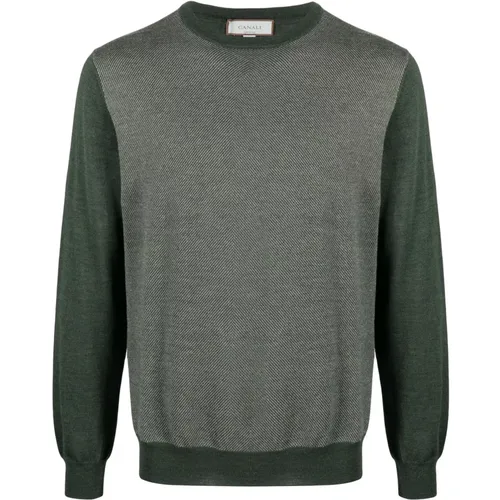 Italian Wool Crew-Neck Knitwear , male, Sizes: 3XL - Canali - Modalova