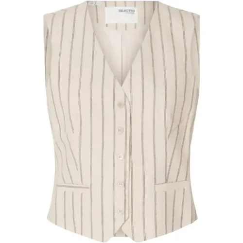 Pin Stripe Vest for Women , female, Sizes: M - Selected Femme - Modalova