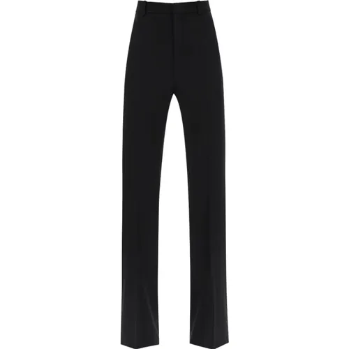 Satin Wool Trousers , female, Sizes: L - Saint Laurent - Modalova