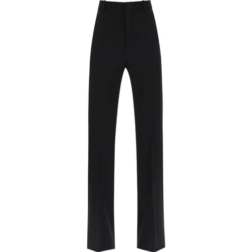 Satin Wool Trousers , female, Sizes: M, L - Saint Laurent - Modalova