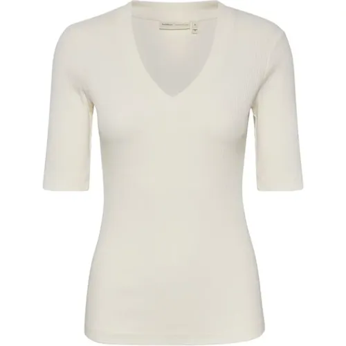 Basic T-Shirt aus weicher gerippter Baumwolle - Damen , Damen, Größe: L - InWear - Modalova