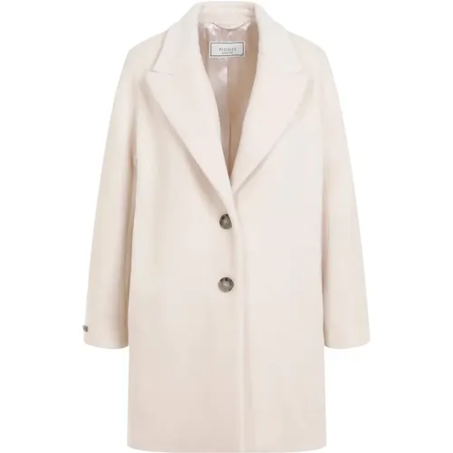 Luxurious Nude Neutrals Wool Cashmere Coat , female, Sizes: M - PESERICO - Modalova