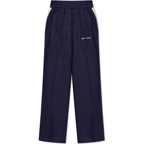 Linen trousers with logo , male, Sizes: M, L, S - Palm Angels - Modalova