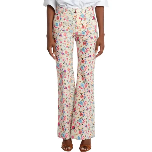 Trousers with Flower Embroidery , female, Sizes: XS - Ines De La Fressange Paris - Modalova