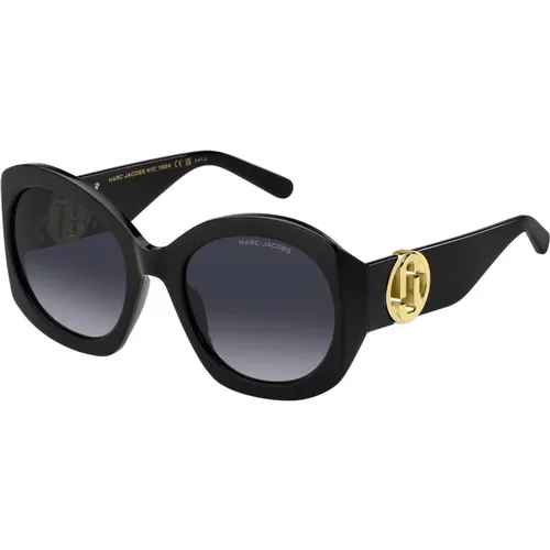 Schwarze/Graue Sonnenbrille - Marc Jacobs - Modalova
