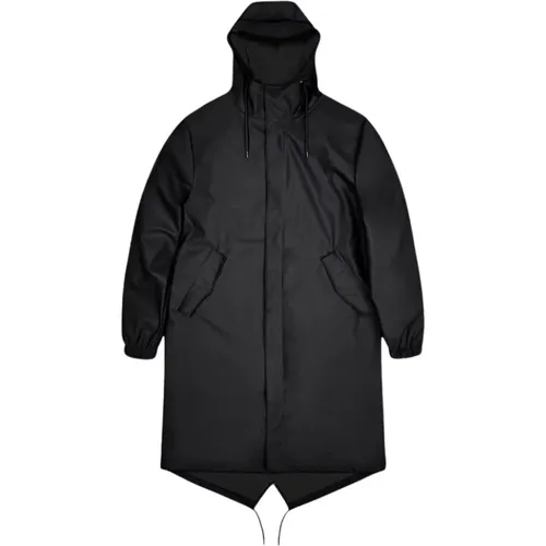 Waterproof Fishtail Parka with Hood , male, Sizes: XL, XS, L, M - Rains - Modalova