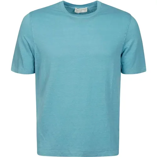 Leinen T-Shirt mit kurzen Ärmeln , Herren, Größe: XL - Filippo De Laurentiis - Modalova