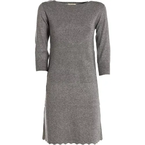 Grey Melange Knit Dress , female, Sizes: XS - Fracomina - Modalova