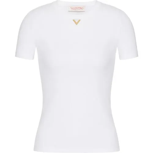 VGold Signature T-shirt , female, Sizes: M, XS, S - Valentino Garavani - Modalova