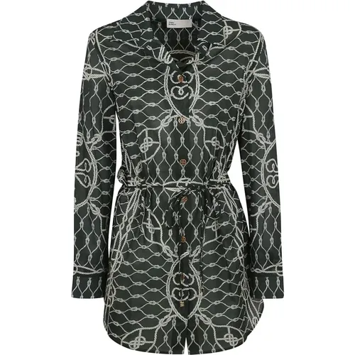 Stylish Cotton Bridgette Tunic Jackets , female, Sizes: M - TORY BURCH - Modalova