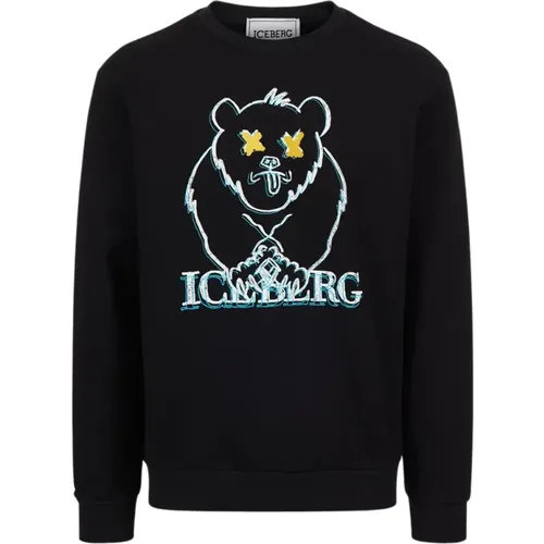 Sweatshirt mit Cartoon-Bärengrafik , Herren, Größe: 3XL - Iceberg - Modalova