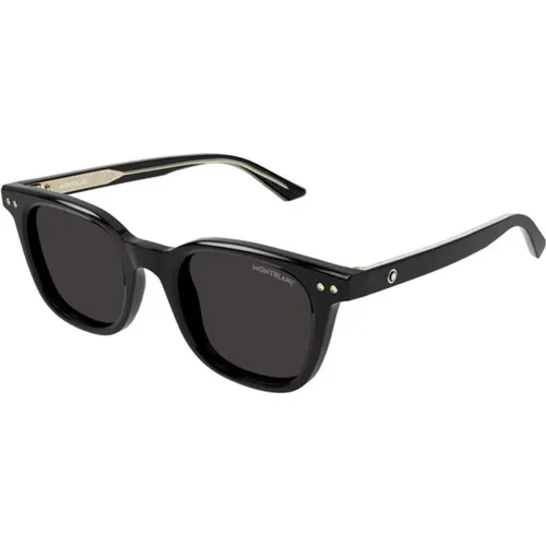 Grey Sunglasses Style Mb0320S , male, Sizes: 49 MM - Montblanc - Modalova