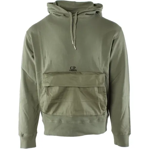 Grüner Baumwollfleece Pullover für Herren , Herren, Größe: XL - C.P. Company - Modalova