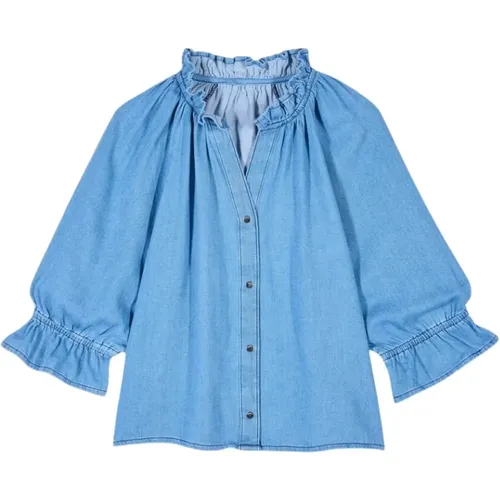 Draco Shirt with Ruffle Collar , female, Sizes: XS, S, L - BA&SH - Modalova