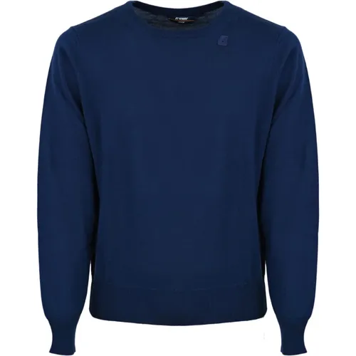 Wool Sweater Long Sleeve Round Neck , male, Sizes: S, XL, M, 2XL - K-way - Modalova