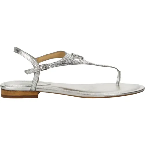 Lauren Sandals Silver , female, Sizes: 5 UK, 6 UK, 7 UK - Ralph Lauren - Modalova