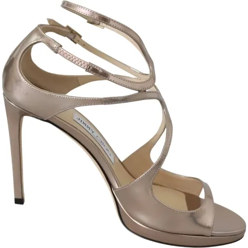 Elegant Ballet Pink Mirror Leather Sandals , female, Sizes: 7 UK, 8 UK - Jimmy Choo - Modalova